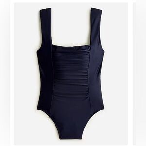 Jcrew Ruched squareneck one-piece. Navy plus size 24W